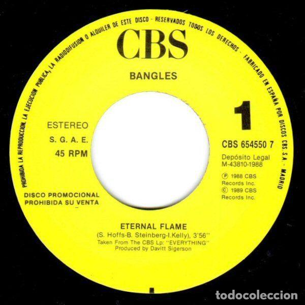 Discos de vinilo: Bangles &ndash; Eternal Flame (Vinyl, CBS 654550 7) - Foto 3