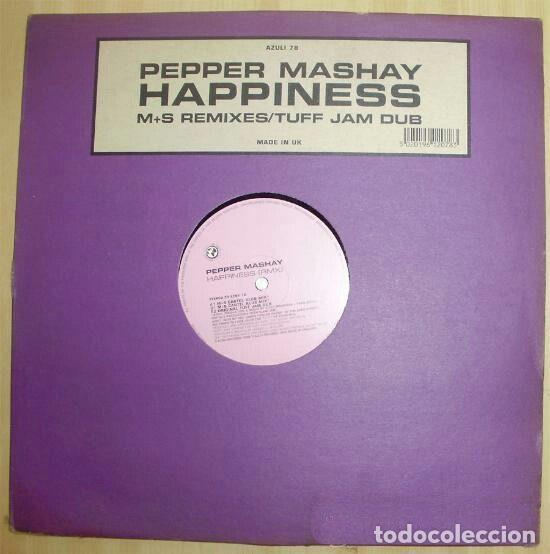Dischi in vinile: Pepper Mashay &ndash; Happiness (M+S Remixes / Tuff Jam Dub) (Vinyl, Azuli Records AZNY 78)