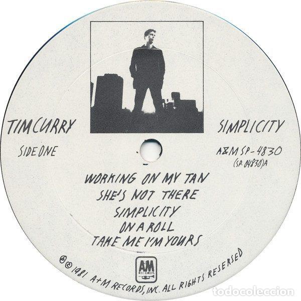 Discos de vinilo: Tim Curry &ndash; Simplicity (Vinyl, A&M Records SP-4830) - Foto 3