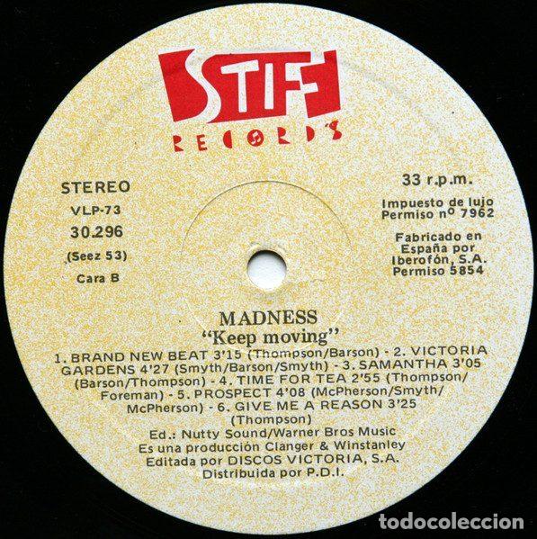 Discos de vinilo: Madness &ndash; Keep Moving (Vinyl, Stiff Records E-30.296) - Foto 4
