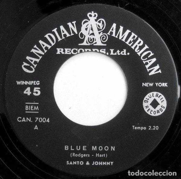 Disques de vinyle: Santo & Johnny &ndash; Blue Moon / Summertime (Vinyl, Canadian American CAN. 7004)