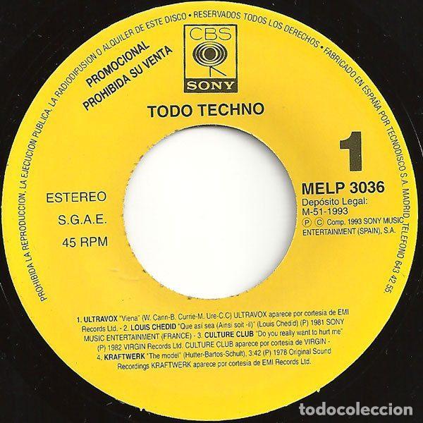 Discos de vinilo: Various &ndash; Todo Techno (Vinyl, CBS/Sony MELP 3036) - Foto 3