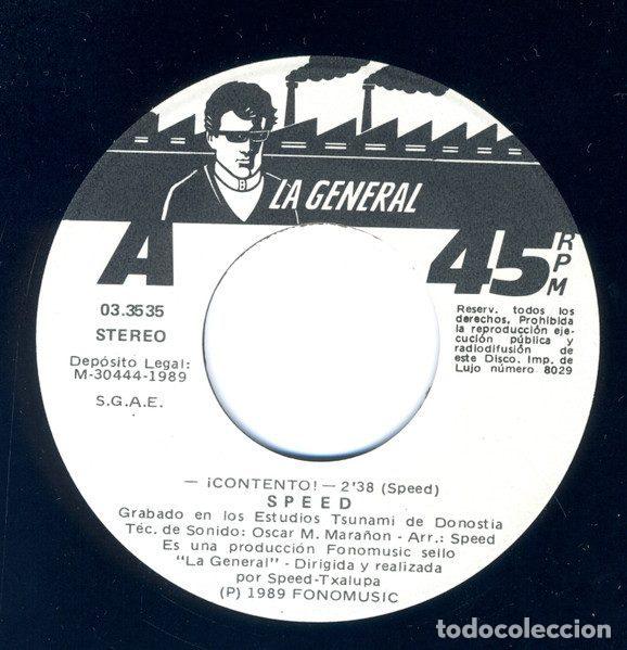 Discos de vinilo: Speed &ndash; Contento (Vinyl, La General 03.3535) - Foto 3