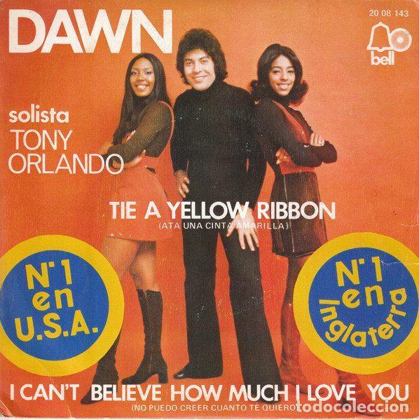 Vinyl-Schallplatten: Dawn Solista Tony Orlando &ndash; Tie A Yellow Ribbon Round The Ole Oak Tree = Ata Una Cinta Amarilla...