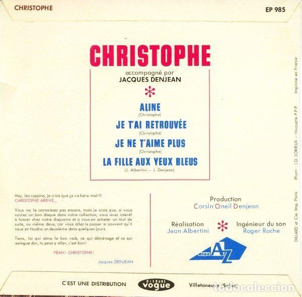 Discos de vinilo: Christophe &ndash; Aline (Vinyl, DiscAz EP 985) - Foto 2