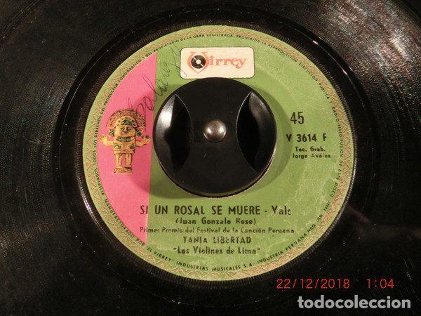 Discos de vinil: Tania Libertad, Los Violines De Lima &ndash; Si Un Rosal Se Muere / Algo En Ti (Vinyl, Virrey V 3614 F)