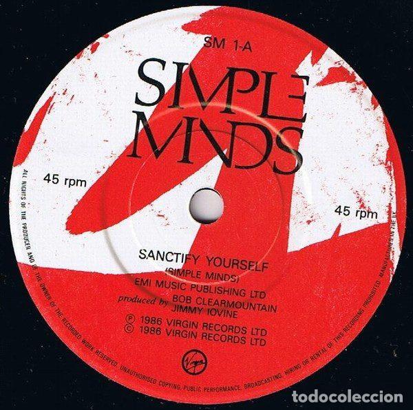 Discos de vinilo: Simple Minds &ndash; Sanctify Yourself (Vinyl, Virgin SM 1) - Foto 3