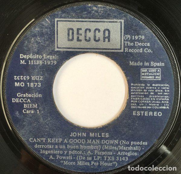 Dischi in vinile: John Miles &ndash; Can't Keep A Good Man Down = No Puedes Derrotar A Un Buen Hombre (Vinyl, Decca MO 1873)