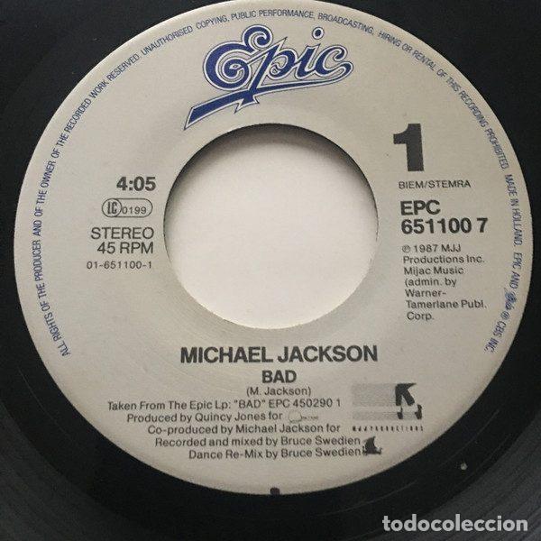 Discos de vinilo: Michael Jackson &ndash; Bad (Vinyl, Epic EPC 651100 7) - Foto 3