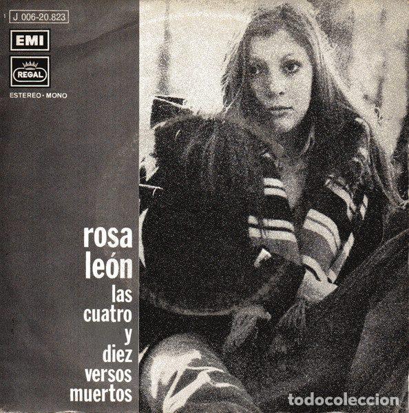 Discos de vinilo: Rosa Le&oacute;n &ndash; Las Cuatro Y Diez / Versos Muertos (Vinyl, Regal 1 J 006-20.823)