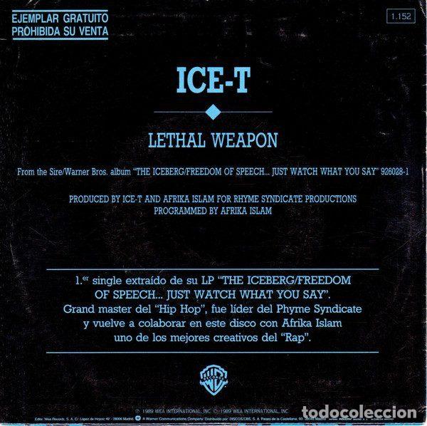 Discos de vinilo: Ice-T &ndash; Lethal Weapon (Vinyl, Sire 1.152) - Foto 2