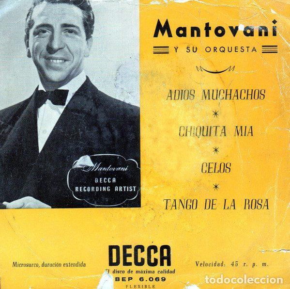 Discos de vinilo: Mantovani E La Sua Orchestra &ndash; Tanghi Con Mantovani - Selezione N. 1 (Vinyl, Decca BEP 6069)