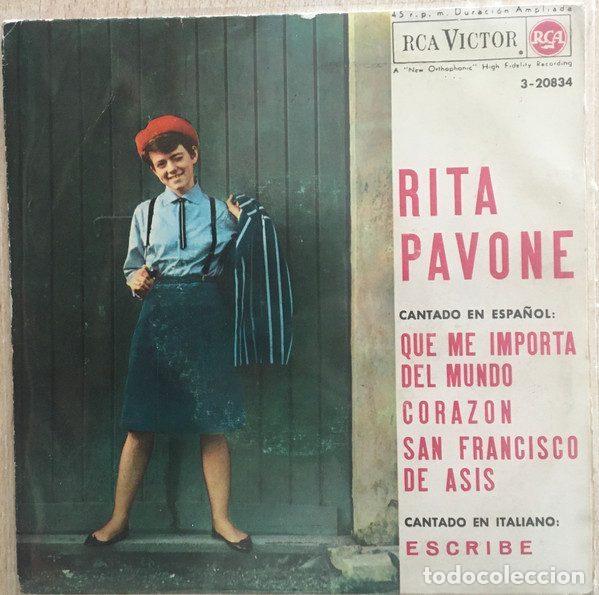 Disques de vinyle: Rita Pavone &ndash; Que Me Importa Del Mundo / Coraz&oacute;n / San Francisco De As&iacute;s / Escribe (Vinyl, RCA...