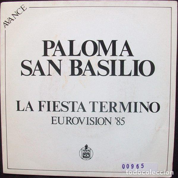 Discos de vinil: Paloma San Basilio &ndash; La Fiesta Termino - Eurovision '85 (Vinyl, Hispavox 445 218)