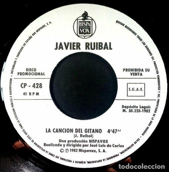 Discos de vinilo: Javier Ruibal &ndash; La Canci&oacute;n Del Gitano (Vinyl, Hispavox CP - 428) - Foto 3