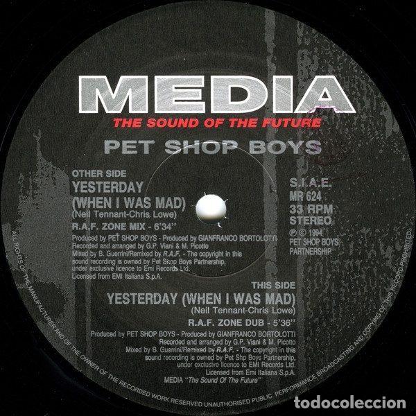 Vinyl-Schallplatten: Pet Shop Boys &ndash; Yesterday (When I Was Mad) (Vinyl, Media Records MR 624)