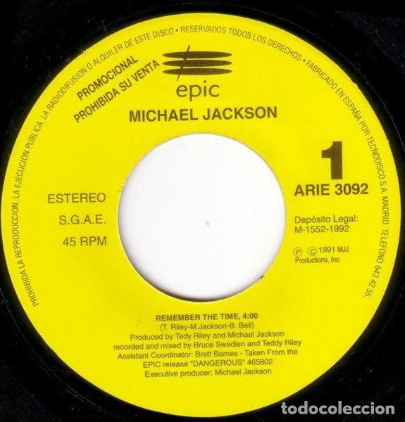 Discos de vinilo: Michael Jackson &ndash; Remember The Time (Vinyl, Epic ARIE 3092) - Foto 3