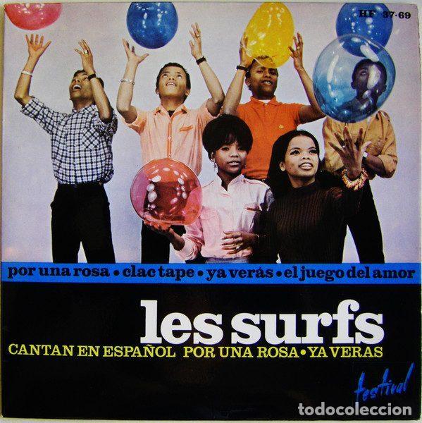 Discos de vinilo: Les Surfs &ndash; Cantan En Espa&ntilde;ol: Por Una Rosa &bull; Clac Tape (Vinyl, Disques Festival HF 37-69)