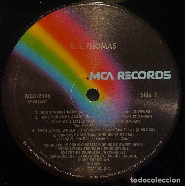Discos de vinilo: B.J. Thomas &ndash; B.J. Thomas (Vinyl, MCA Records MCA-2286) - Foto 3