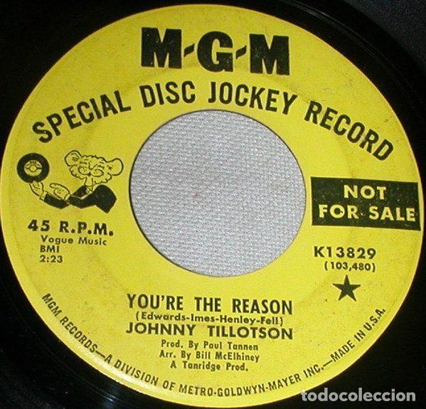Disques de vinyle: Johnny Tillotson &ndash; You're The Reason / Countin' My Teardrops (Vinyl, MGM Records K 13829)