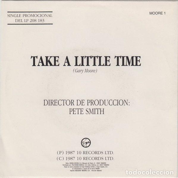Discos de vinilo: Gary Moore &ndash; Take A Little Time (Vinyl, Virgin MOORE 1) - Foto 2