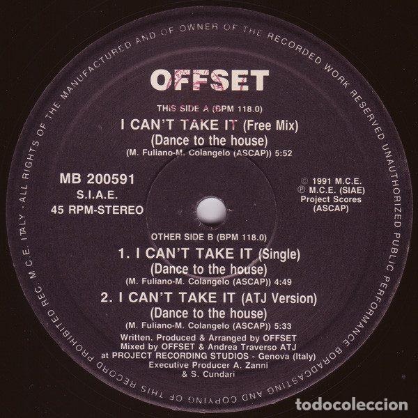 Vinyl records: Offset &ndash; I Can't Take It (Dance To The House) (Vinyl, Mega Beat Records MB 200591)