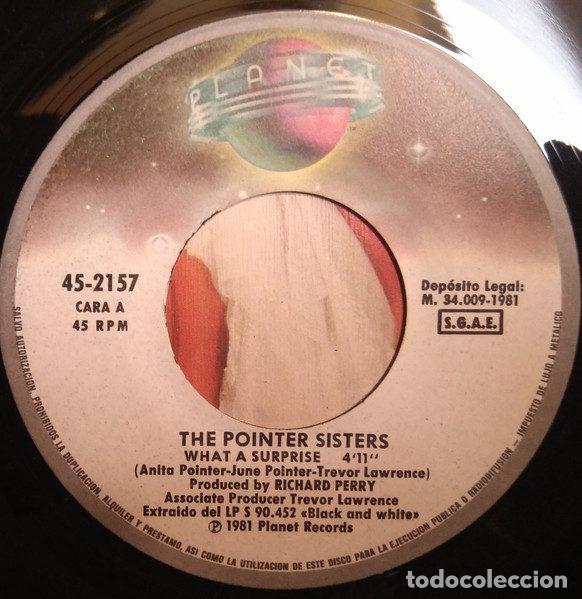 Discos de vinilo: Pointer Sisters &ndash; What A Surprise (Vinyl, Planet 45-2157) - Foto 3