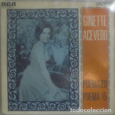 Discos de vinilo: Ginette Acevedo &ndash; Poema 20 / Poema 15 (Vinyl, RCA Victor 3-10354)