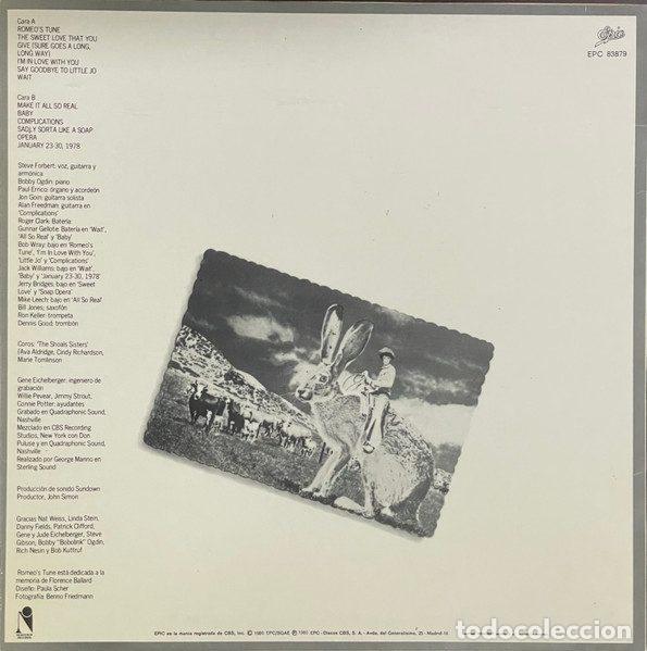 Discos de vinilo: Steve Forbert &ndash; Jackrabbit Slim (Vinyl, Epic EPC 83879) - Foto 2