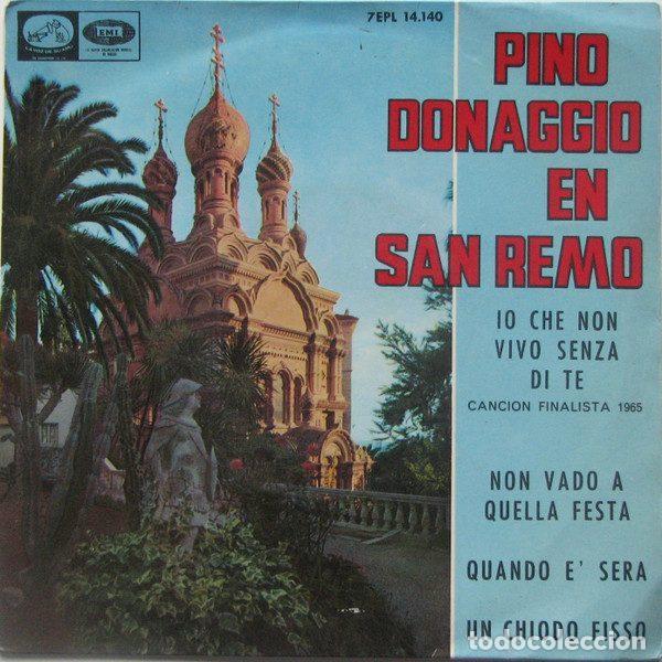 Discos de vinilo: Pino Donaggio &ndash; Pino Donaggio En San Remo (Vinyl, La Voz De Su Amo 7EPL 14.140)
