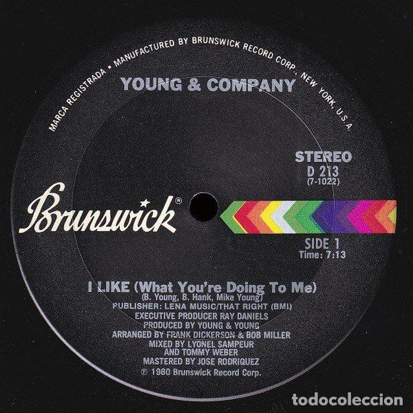 Vinyl records: Young & Company &ndash; I Like (What You're Doing To Me) (Vinyl, Brunswick D 213)