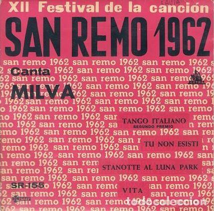 Dischi in vinile: Milva &ndash; XII Festival De La Cancion De San Remo 1962 (Vinyl, Cetra SR - 155)