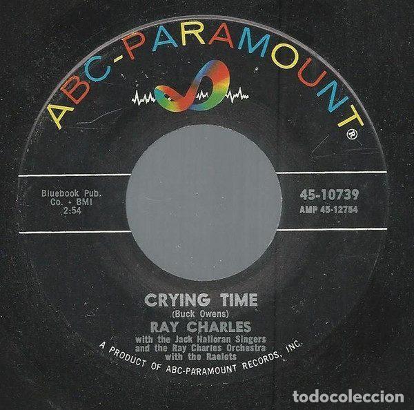 Dischi in vinile: Ray Charles &ndash; Crying Time / When My Dreamboat Comes Home (Vinyl, ABC-Paramount 45-10739)