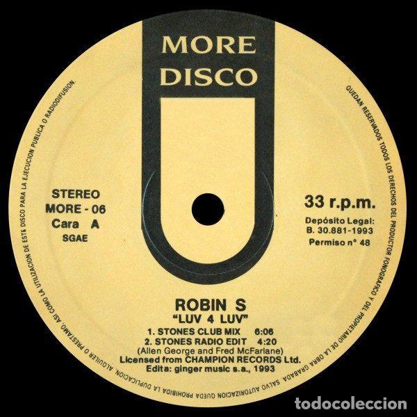 Discos de vinilo: Robin S &ndash; Luv 4 Luv (Vinyl, More Disco MORE 06) - Foto 3