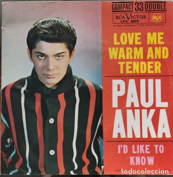 Disques de vinyle: Paul Anka &ndash; Qui&eacute;reme Muy Fuerte = Love Me Warm And Tender (Vinyl, RCA Victor LPC-3278)