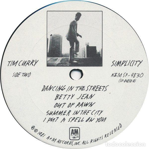 Discos de vinilo: Tim Curry &ndash; Simplicity (Vinyl, A&M Records SP-4830) - Foto 4