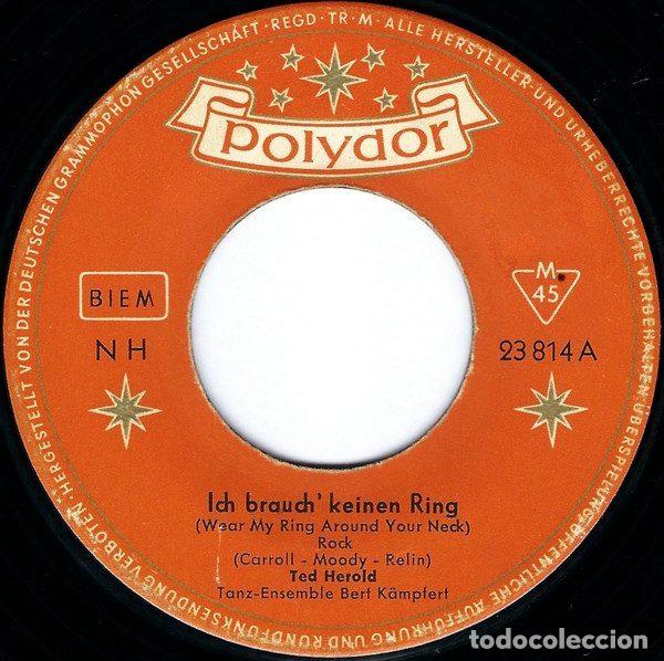 Dischi in vinile: Ted Herold &ndash; Ich Brauch' Keinen Ring (Wear My Ring Around Your Neck) (Vinyl, Polydor 23 814)