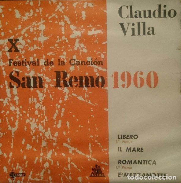 Disques de vinyle: Claudio Villa Con Luis Enriquez E La Sua Orchestra &ndash; X Festival De La Canci&oacute;n San Remo 1960...