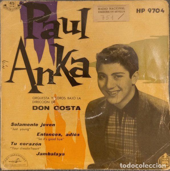 Discos de vinil: Paul Anka &ndash; Solamente Joven = Just Young (Vinyl, Hispavox HP 9704)