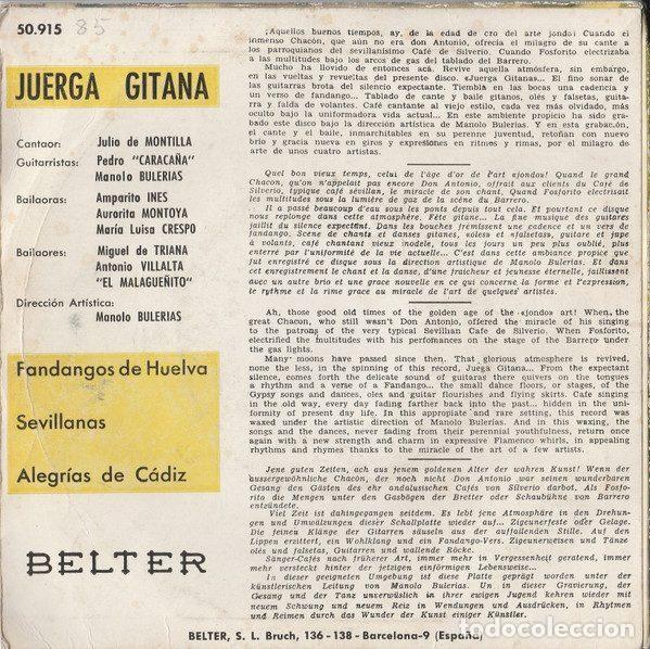 Discos de vinilo: Various &ndash; Juerga Gitana (Vinyl, Belter 50.915) - Foto 2