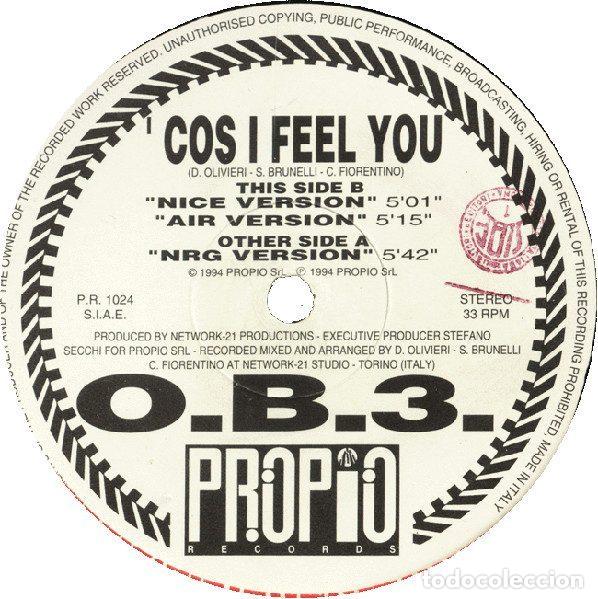 Vinyl-Schallplatten: O.B.3. &ndash; Cos I Feel You (Vinyl, Propio Records PR 1024)