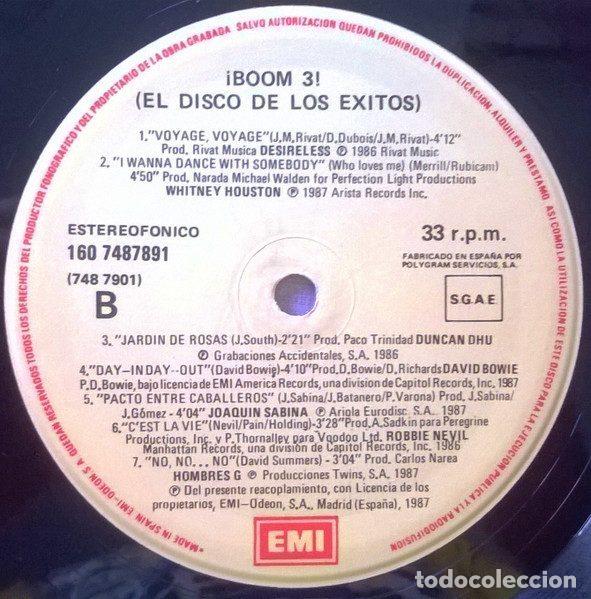 Discos de vinilo: Various &ndash; &iexcl;Boom! 3 (El Disco De Los Exitos) (Vinyl, EMI 160 7 48789 1) - Foto 4
