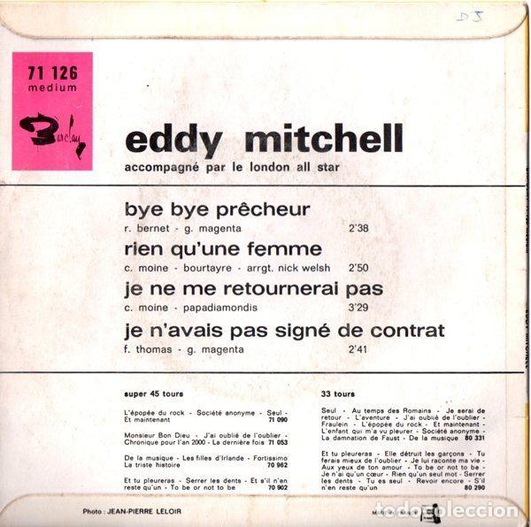 Discos de vinilo: Eddy Mitchell &ndash; Bye Bye Precheur (Vinyl, Barclay 71.126) - Foto 2