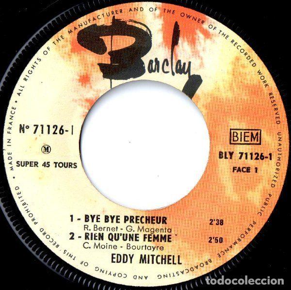 Discos de vinilo: Eddy Mitchell &ndash; Bye Bye Precheur (Vinyl, Barclay 71.126) - Foto 3