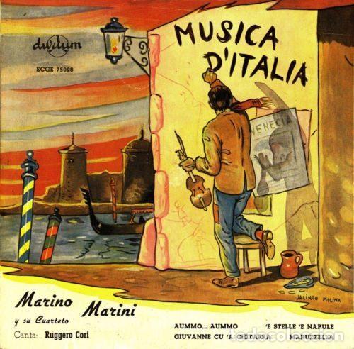 Discos de vinilo: Marino Marini Y Su Cuarteto Canta: Ruggero Cori &ndash; Musica D'Italia (Vinyl, Durium ECGE 75028)