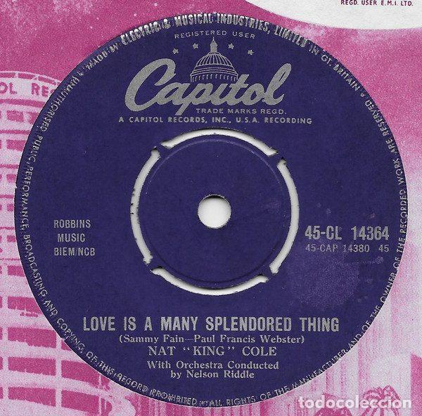 Dischi in vinile: Nat &rdquo;King&rdquo; Cole &ndash; Love Is A Many Splendored Thing (Vinyl, Capitol Records 45-CL 14364)