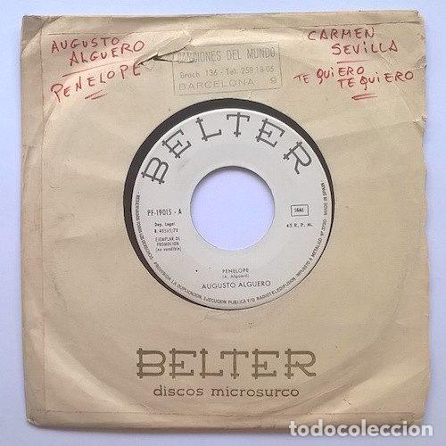Vinyl records: Augusto Alguero / Carmen Sevilla &ndash; Penelope / Te Quiero Te Quiero (Vinyl, Belter PF-19015)