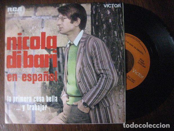 Vinyl records: Nicola Di Bari &ndash; La Primera Cosa Bella / ...Y Trabajar (Vinyl, RCA Victor 3-10503)