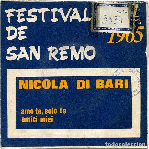 Discos de vinil: Nicola Di Bari &ndash; Festival De San Remo 1965 (Vinyl, Zafiro OO-92)