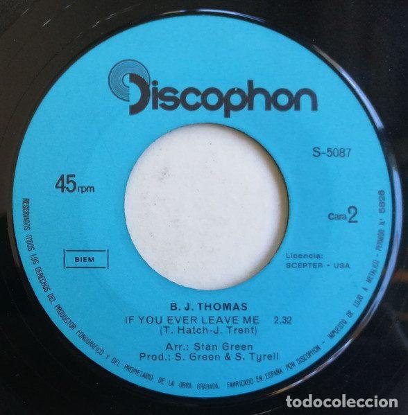 Discos de vinilo: B.J. Thomas &ndash; Raindrops Keep Fallin On My Head (Vinyl, Discophon S-5087) - Foto 4